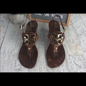 Tory Burch Miller Low Heel Leather Sandal  1354